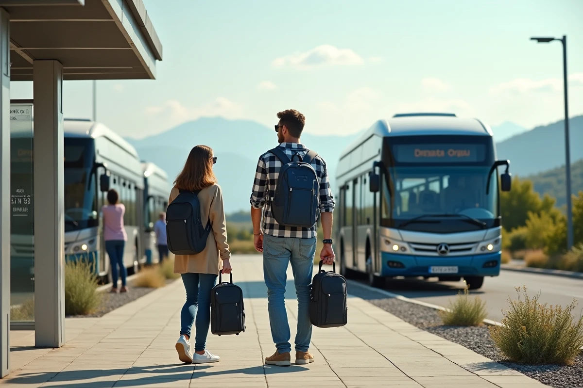 Jeunes voyageurs attendant la navette Gorropu
