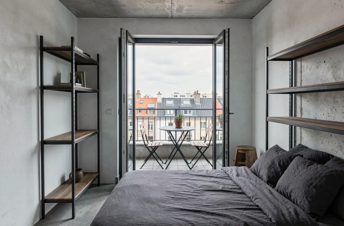 Chambre d'hôtes urbaine avec terrasse sur les toits et vue sur le centre-ville de Bobigny